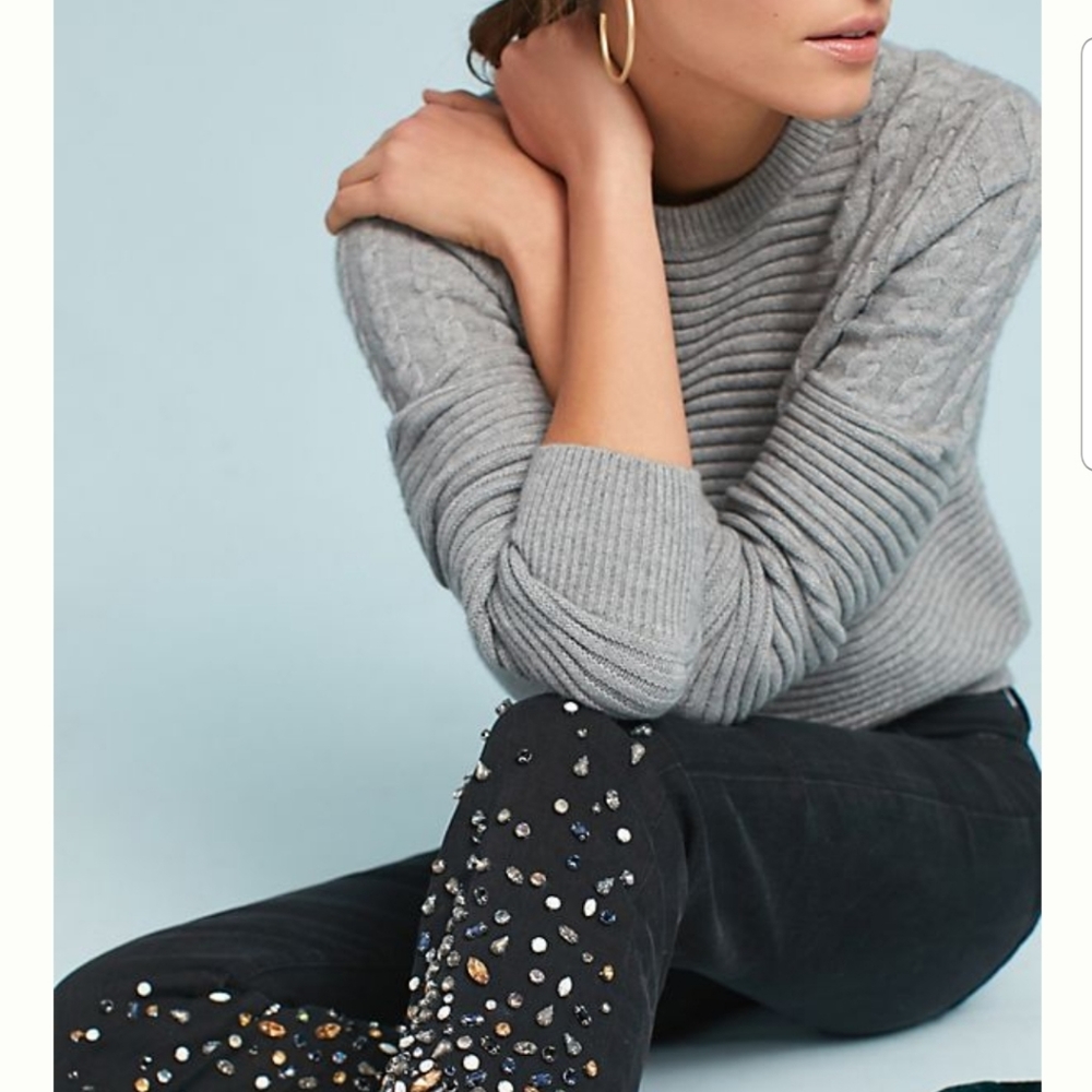 Anthropologie Pilcro beaded black jeans